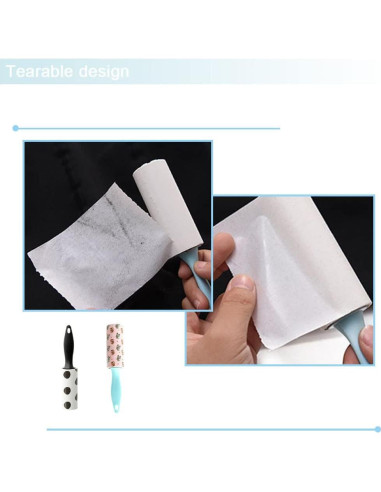 2 Rodillos Adhesivos Mini Portátiles YIKE + 4 Recargas 30 Hojas