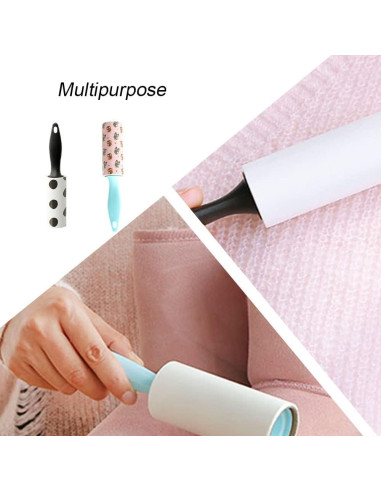 2 Rodillos Adhesivos Mini Portátiles YIKE + 4 Recargas 30 Hojas