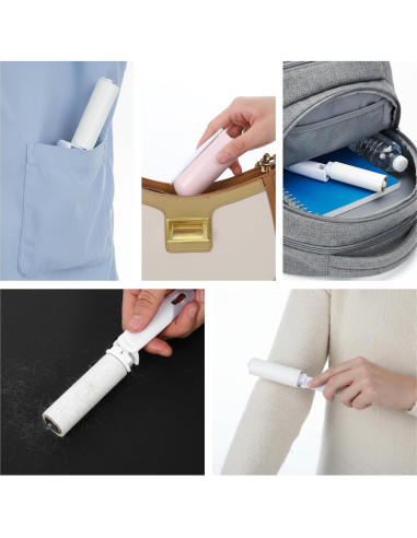 Rodillo de Pelusa Portátil 2 Pcs Rosa Gris para Mascotas