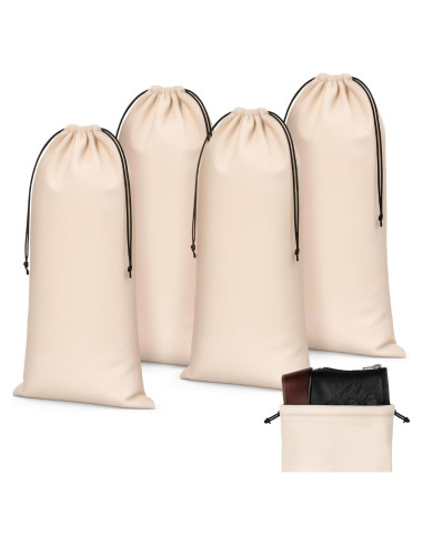 Bolsas de Tela para Zapatos Amylove 4 Pcs Beige 20.5x43 cm