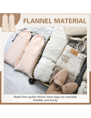 Bolsas de Tela para Zapatos Amylove 4 Pcs Beige 20.5x43 cm