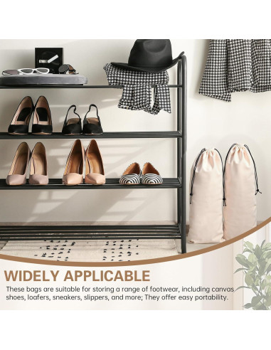 Bolsas de Tela para Zapatos Amylove 4 Pcs Beige 20.5x43 cm