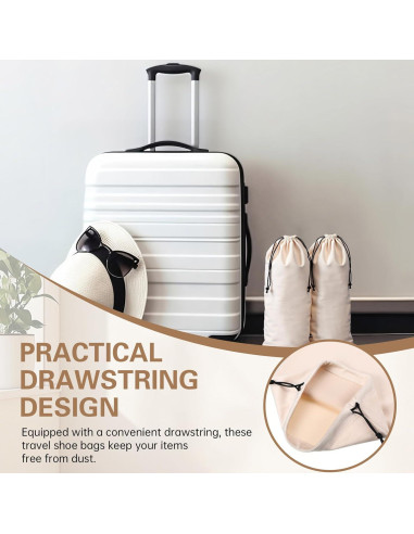 Bolsas de Tela para Zapatos Amylove 4 Pcs Beige 20.5x43 cm