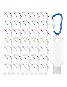 60 Botellas de Viaje Reutilizables 2oz Zisiueel Transparentes