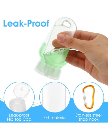 60 Botellas de Viaje Reutilizables 2oz Zisiueel Transparentes