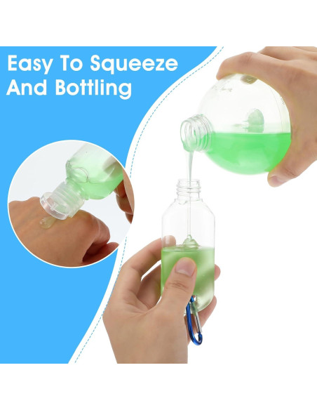 60 Botellas de Viaje Reutilizables 2oz Zisiueel Transparentes