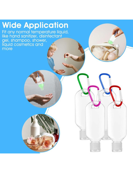 60 Botellas de Viaje Reutilizables 2oz Zisiueel Transparentes