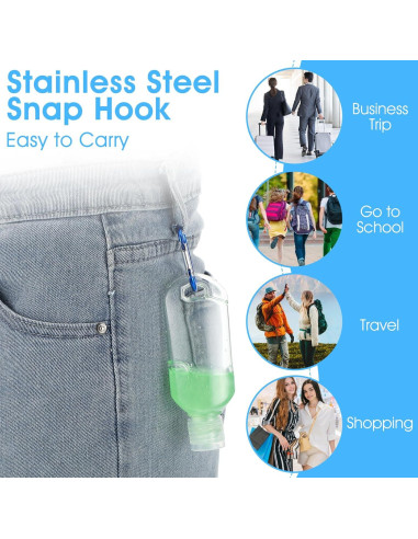 60 Botellas de Viaje Reutilizables 2oz Zisiueel Transparentes