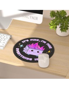 Alfombrilla de Ratón Hancynir Morada Redonda Antideslizante 220mm 2