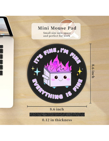 Alfombrilla de Ratón Hancynir Morada Redonda Antideslizante 220mm