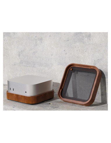 Soporte de Madera para Mac Mini 4 con Acceso al Botón de Encendido