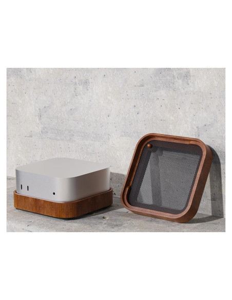 Soporte de Madera para Mac Mini 4 con Acceso al Botón de Encendido
