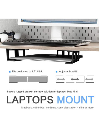 Soporte para Laptop Bajo Escritorio IFCASE Negro Aluminio 13.6 kg