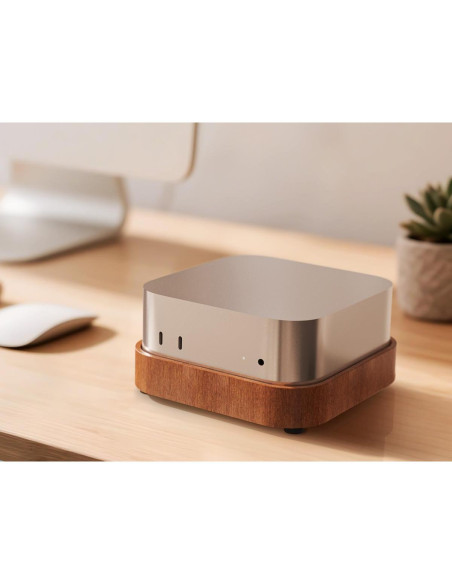 Soporte de Madera para Mac Mini 4 con Acceso al Botón de Encendido