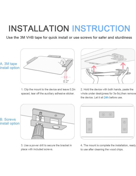 Soporte para Laptop Bajo Escritorio IFCASE Negro Aluminio 13.6 kg