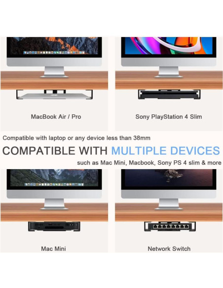 Soporte para Laptop Bajo Escritorio IFCASE Negro Aluminio 13.6 kg