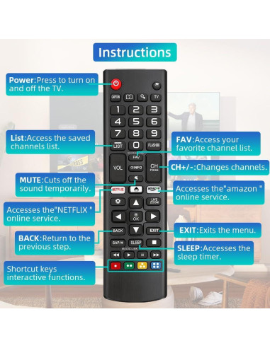 Control Remoto Universal Nettech para TV LG AKB5307