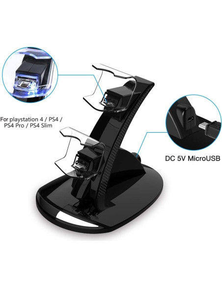 Estación de Carga Doble VSEER para Controladores PS4 - Carga Rápida