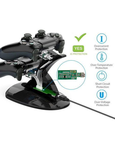 Estación de Carga Doble VSEER para Controladores PS4 - Carga Rápida