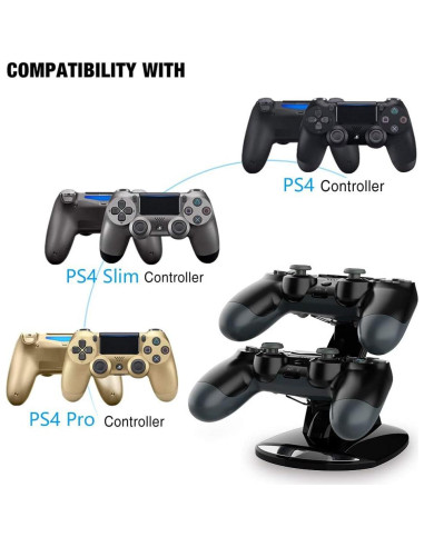 Estación de Carga Doble VSEER para Controladores PS4 - Carga Rápida