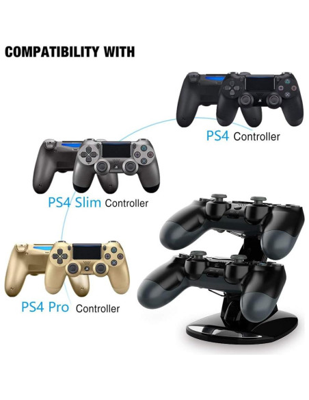 Estación de Carga Doble VSEER para Controladores PS4 - Carga Rápida