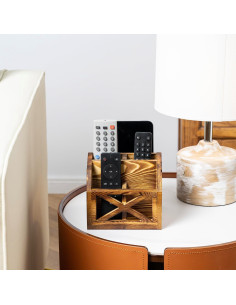 Soporte para Control Remoto FARM IN de Madera Sólida 4 Compartimentos 2