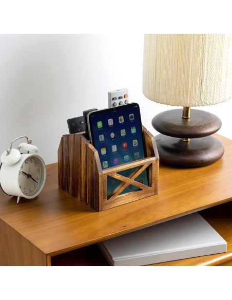 Soporte para Control Remoto FARM IN de Madera Sólida 4 Compartimentos