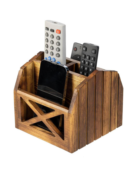 Soporte para Control Remoto FARM IN de Madera Sólida 4 Compartimentos