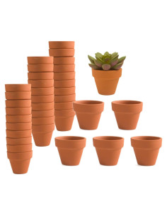 36 Macetas de Terracota Pequeñas 5.08 cm con Drenaje Fcacti