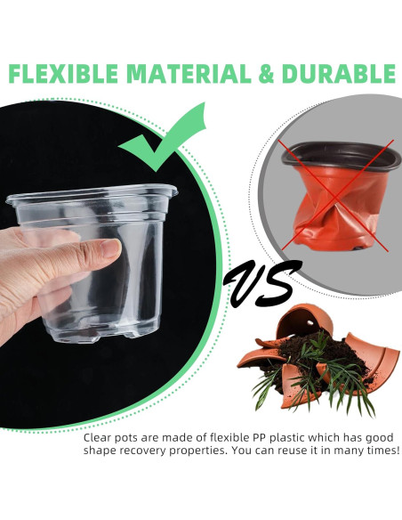 Macetero de Plástico Transparente LOCONHA 5" (Paquete 36)