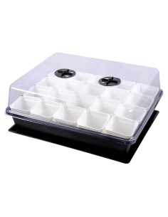 Kit de Germinación eZAKKA 37x30cm con 20 Macetas Blancas