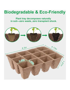 Bandejas Biodegradables para Plántulas YFANITI - 60 Celdas 2