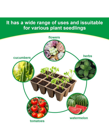 Bandejas Biodegradables para Plántulas YFANITI - 60 Celdas