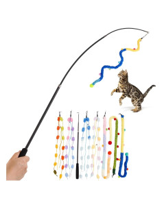 Juguete de Varita Interactiva para Gatos PATTEPOINT 8 Piezas