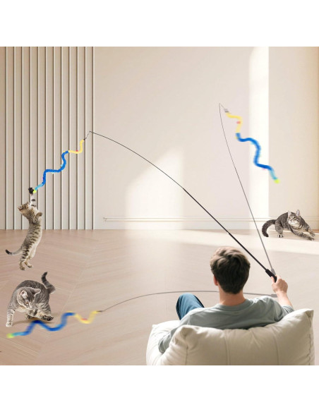 Juguete de Varita Interactiva para Gatos PATTEPOINT 8 Piezas