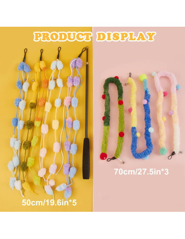 Juguete de Varita Interactiva para Gatos PATTEPOINT 8 Piezas