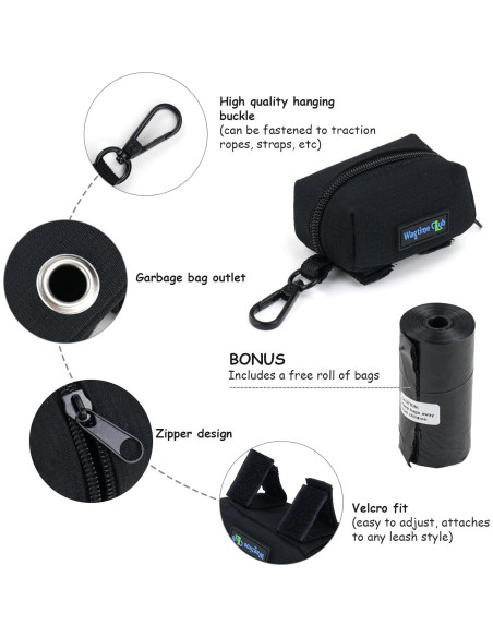 Soporte de Bolsa de Excremento para Perros Wagtime Club Negro