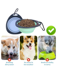 Cuencos Plegables para Perros LERAO - 320ml, 2 Piezas 2