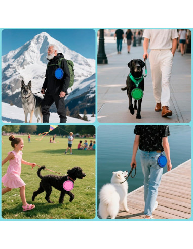 Paquete de 3 Cuencos Plegables para Perros HUVOQ 22oz