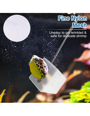 Juego de 4 Redes para Acuario WOJVVK - Nylon y Acero Inoxidable