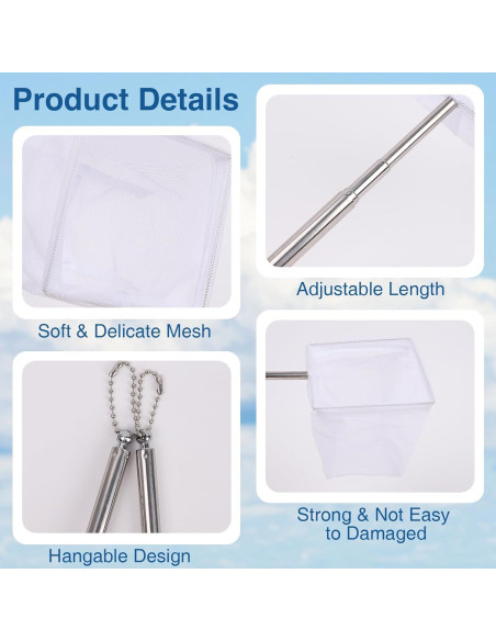 Juego de 4 Redes para Acuario WOJVVK - Nylon y Acero Inoxidable