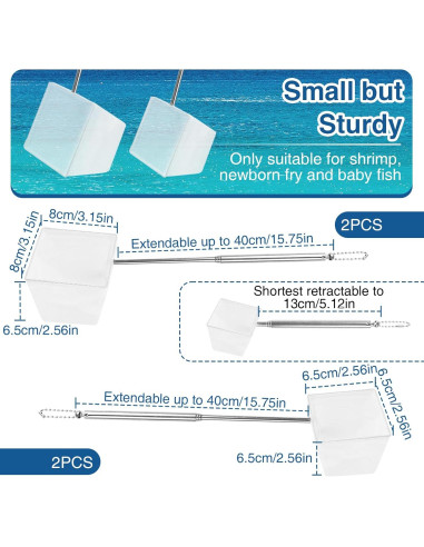 Juego de 4 Redes para Acuario WOJVVK - Nylon y Acero Inoxidable
