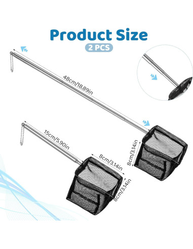 Paquete de 2 Redes de Acuario Vin Beauty 7.62 cm Nylon