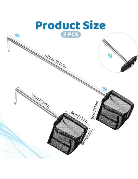 Paquete de 2 Redes de Acuario Vin Beauty 7.62 cm Nylon