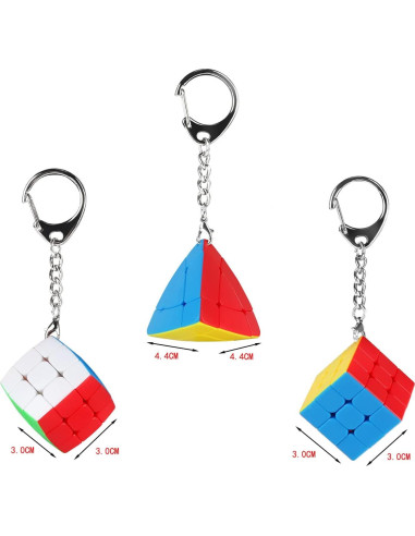 Conjunto de Cubos Mágicos de Llaveros Yealvin 3x3 Colorido