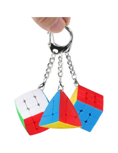 Conjunto de Cubos Mágicos de Llaveros Yealvin 3x3 Colorido