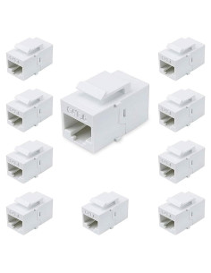 Conectores Keystone RJ45 Hembra a Hembra Cat6 VICTEK - Paquete de 10