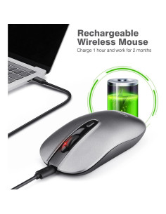 Ratón Inalámbrico Recargable LeadsaiL LX001 2400 DPI Silencioso 2