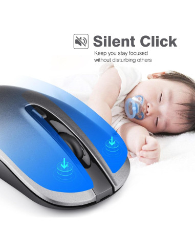 Ratón Inalámbrico Recargable LeadsaiL LX001 2400 DPI Silencioso