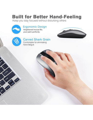 Ratón Inalámbrico Recargable LeadsaiL LX001 2400 DPI Silencioso